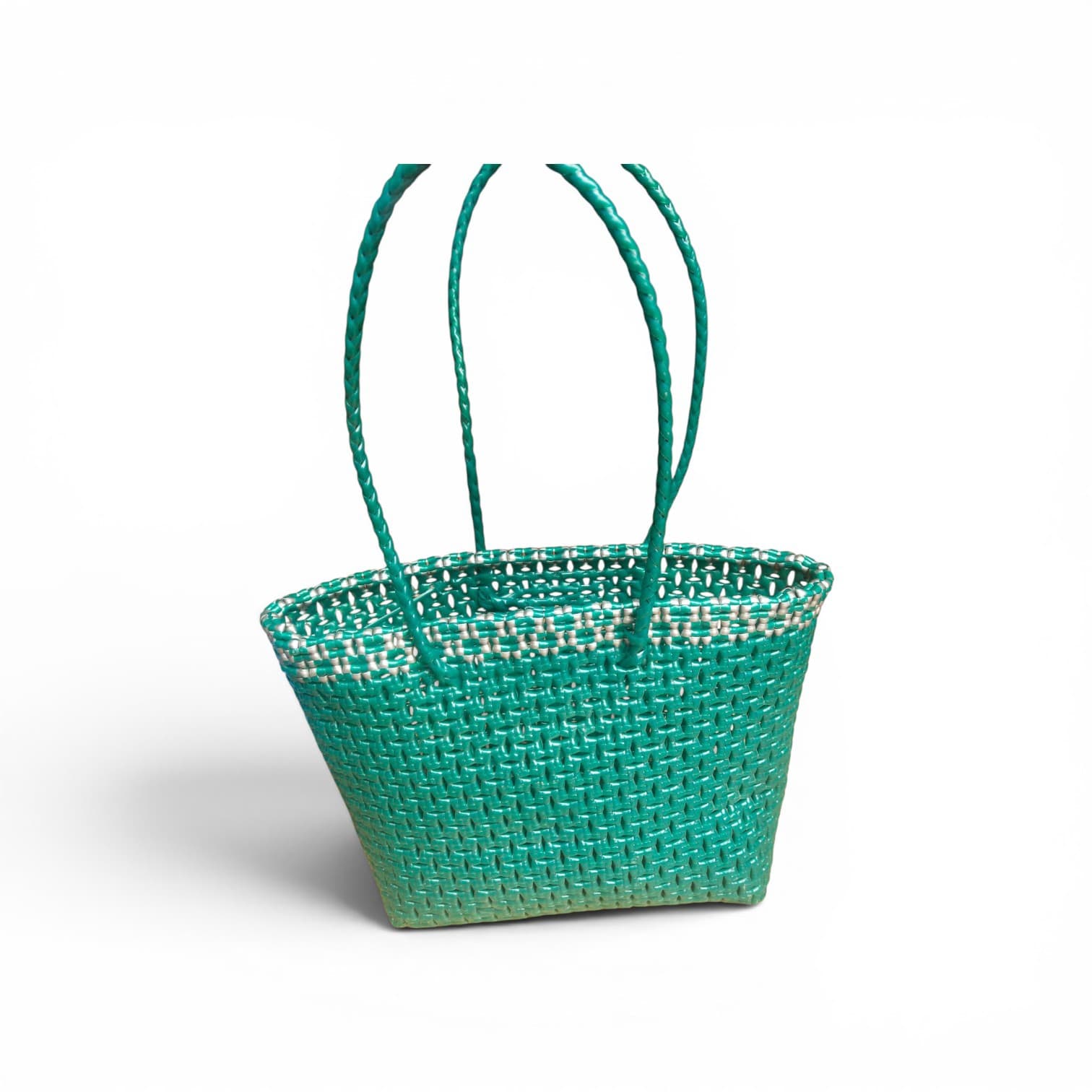 Premium Handmade Wire Woven Bags | Traditional Plastic Wire Handbags | Reusable Shopping & Gift Bags | KMC Iyarkai Creation |Green grey Sivan 2