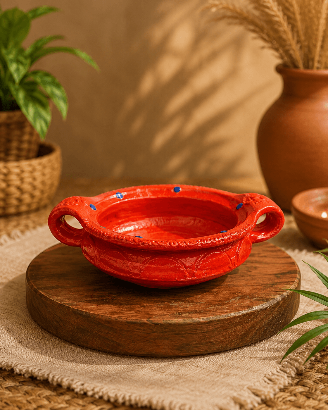 Premium Handmade Terracotta Clay Decor & Utility Products | Eco-Friendly Traditional Pottery | Artisan Handcrafted Home Décor & Gift Items – Pink Uruli Bowl