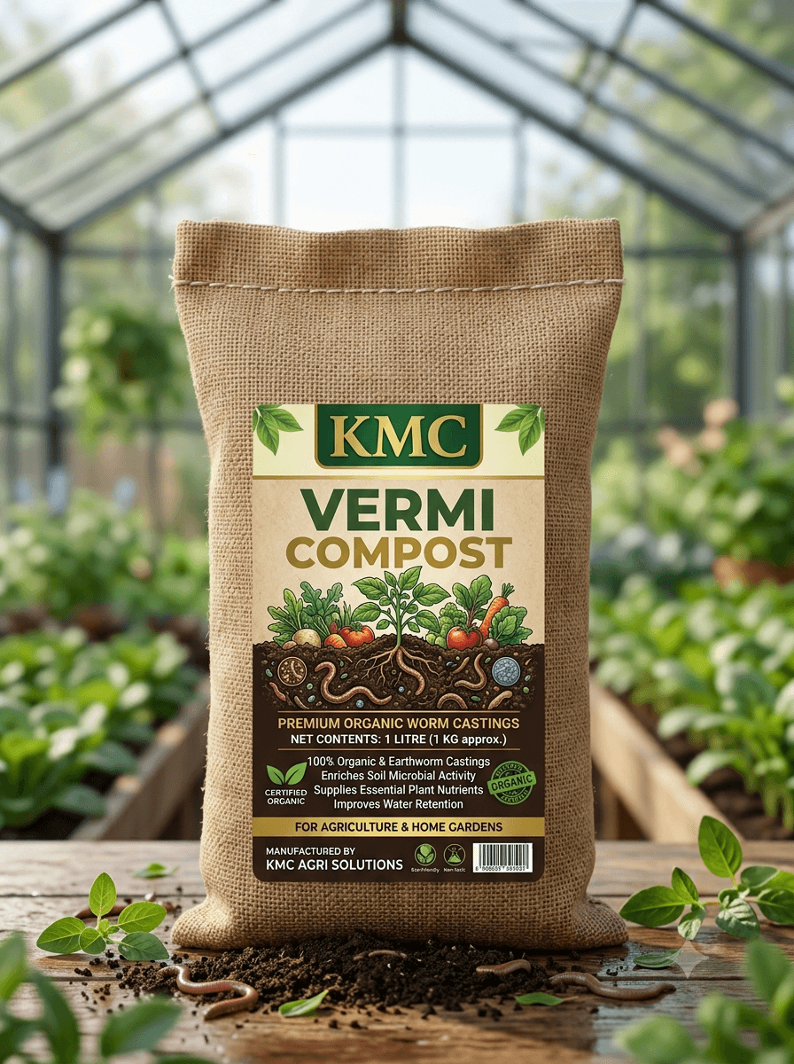 KMC Premium Vermicompost (1kg) – 100% Organic Worm Castings Soil Booster