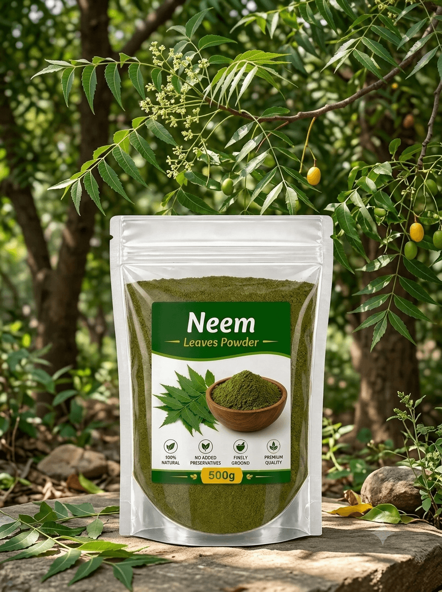 100% Pure Neem Leaves Powder (500g) – Finely Ground, Natural Detox for Skin, Hair & Wellness