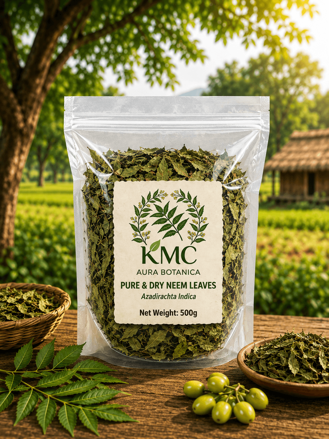 KMC Premium Dried Neem Leaves 500 gram | Natural Sun-Dried Neem Patta | Azadirachta Indica Leaves | Chemical-Free Herbal Leaves | Pooja, Traditional & Multipurpose Use