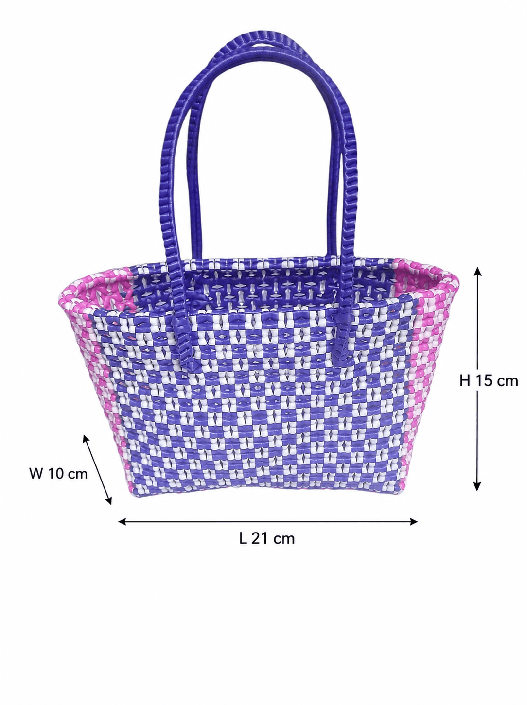 Deluxe Premium Handmade Wire Woven Bags | Traditional Plastic Wire Handbags | Reusable Shopping & Gift Bags | KMC Iyarkai Creation |Pink purple_SivanKan 3