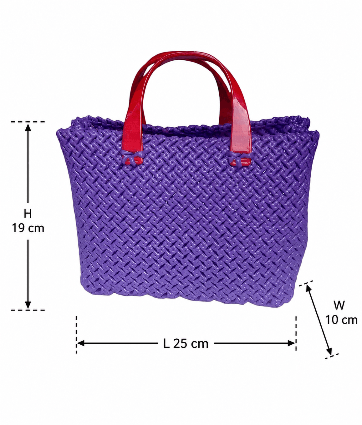 Deluxe Premium Handmade Wire Woven Bags | Traditional Plastic Wire Handbags | Reusable Shopping & Gift Bags | KMC Iyarkai Creation |Purple_handle_sivan 3
