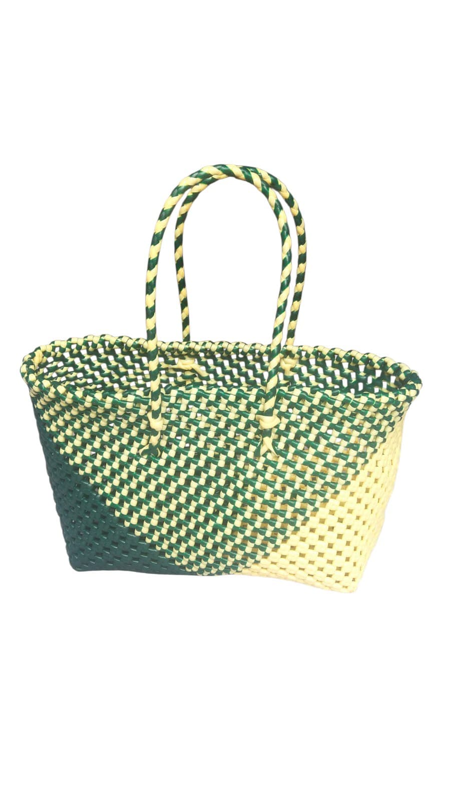 Deluxe Premium Handmade Wire Woven Bags | Traditional Plastic Wire Handbags | Reusable Shopping & Gift Bags | KMC Iyarkai Creation |Sandal green 2