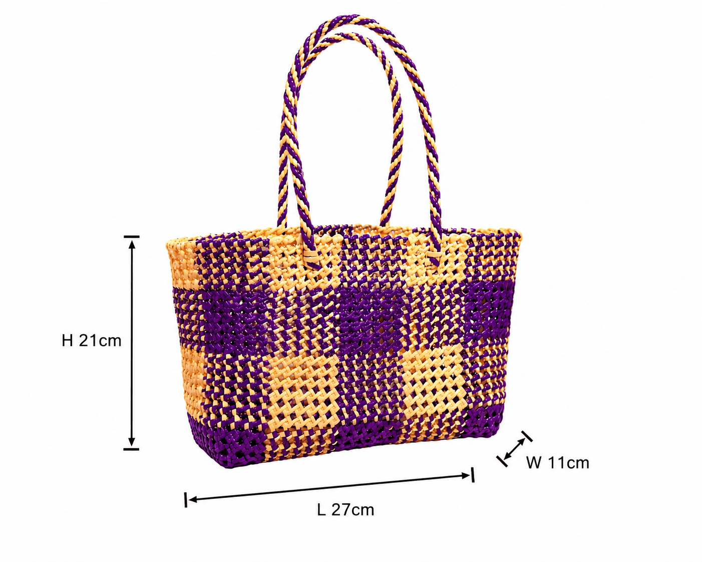 Deluxe Premium Handmade Wire Woven Bags | Traditional Plastic Wire Handbags | Reusable Shopping & Gift Bags | KMC Iyarkai Creation |Sandal purple_Normal 3