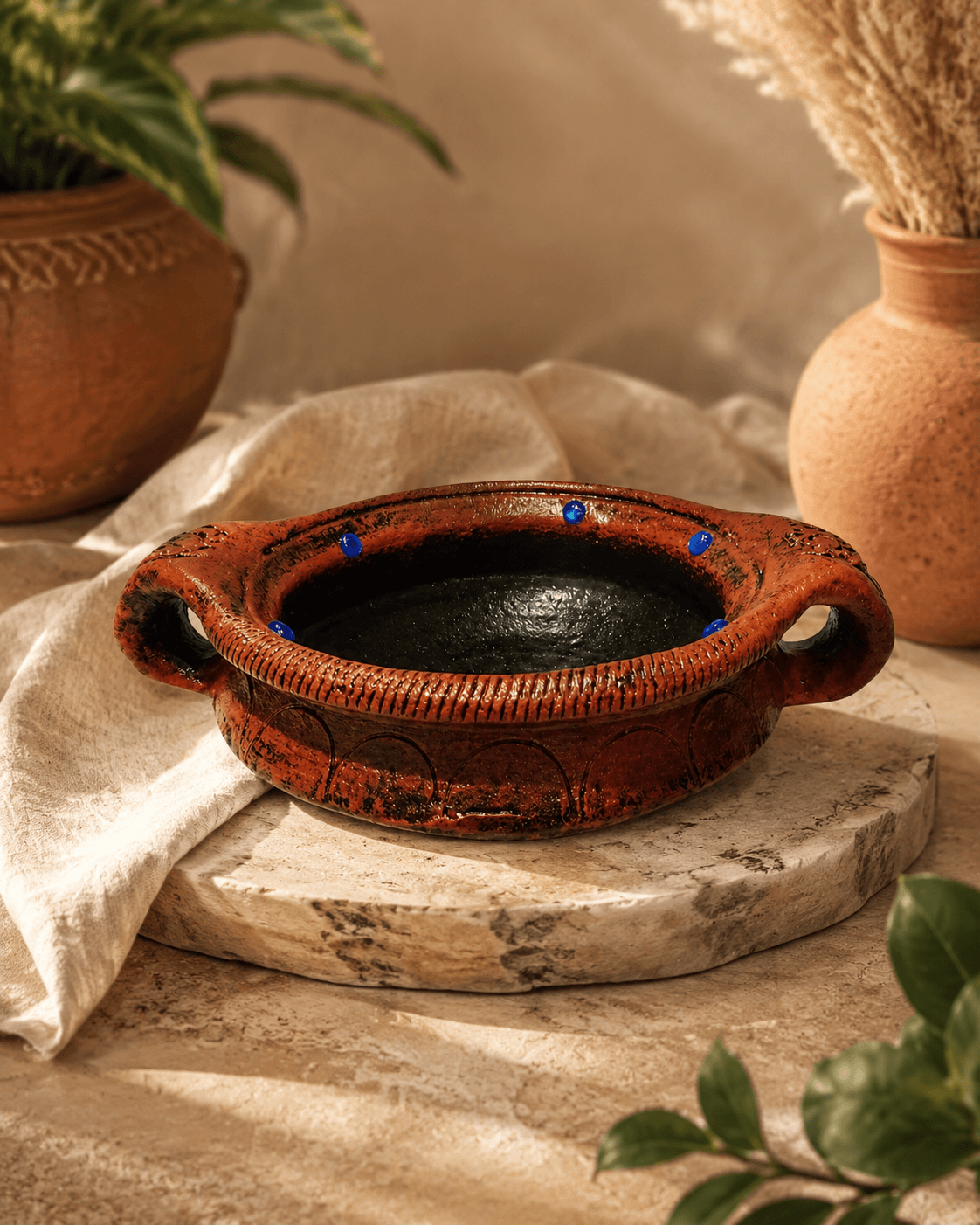 Premium Handmade Terracotta Clay Decor & Utility Products | Eco-Friendly Traditional Pottery | Artisan Handcrafted Home Décor & Gift Items – Brown Terracotta Uruli Bowl