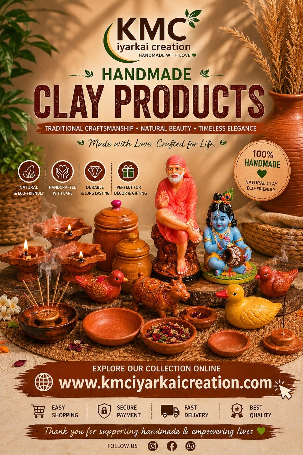Premium Handmade Terracotta Clay Decor & Utility Products | Eco-Friendly Traditional Pottery | Artisan Handcrafted Home Décor & Gift Items – Fish Silver 5