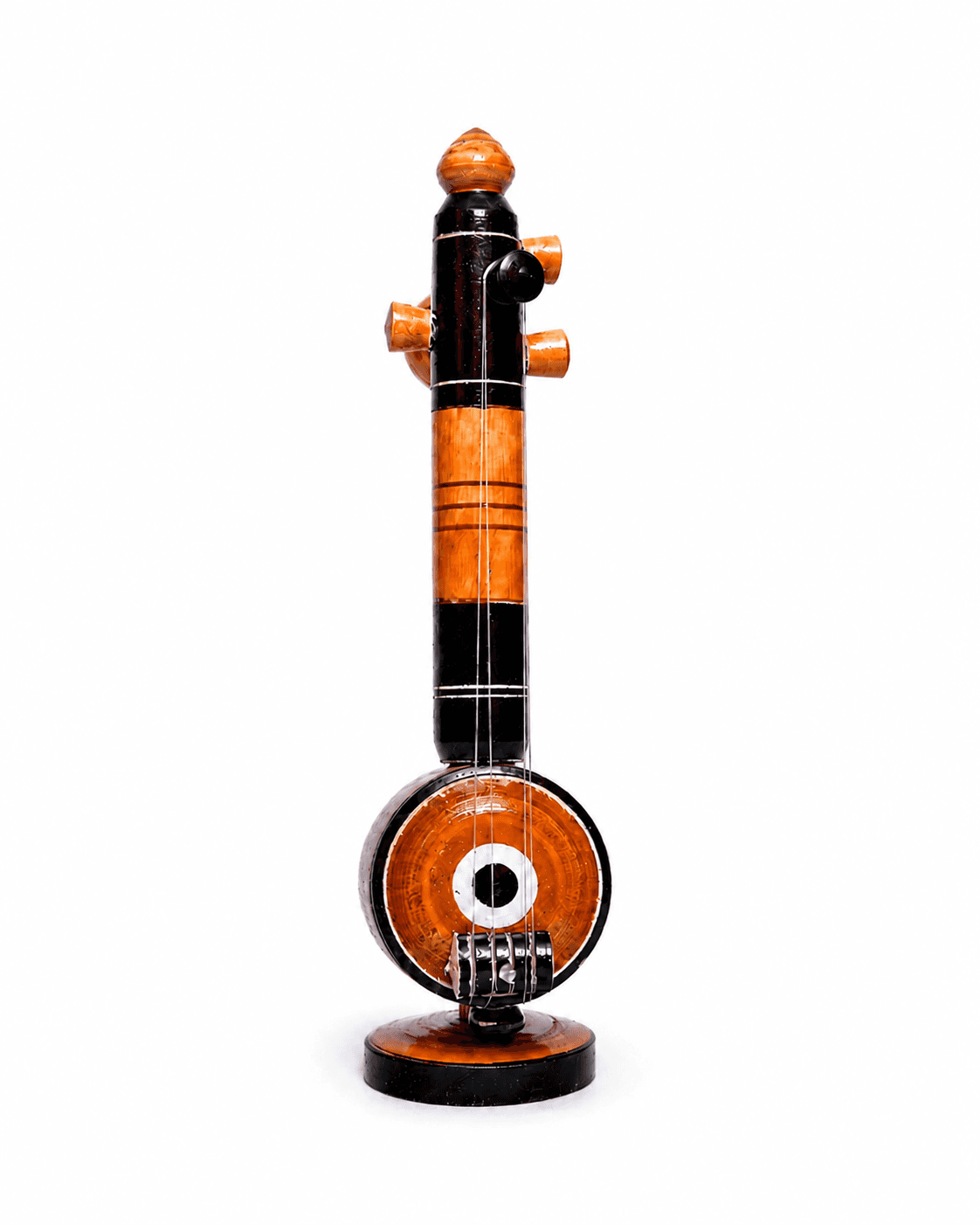 Handmade Wooden Veena Showpiece | Traditional Indian Wooden Veenai Decorative Musical Instrument | Artisan Handcrafted Home Décor & Gift Item| Small size 2