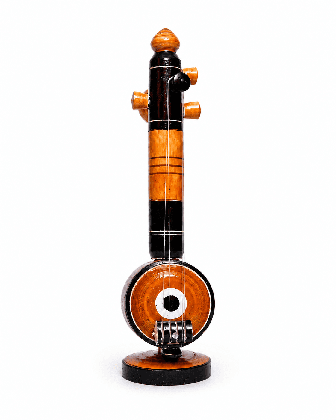 Handmade Wooden Veena Showpiece | Traditional Indian Wooden Veenai Decorative Musical Instrument | Artisan Handcrafted Home Décor & Gift Item|Veenai medium 2