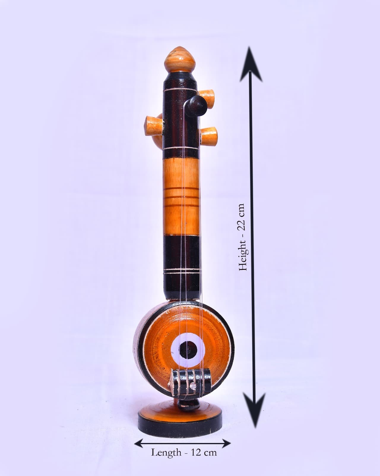 Handmade Wooden Veena Showpiece | Traditional Indian Wooden Veenai Decorative Musical Instrument | Artisan Handcrafted Home Décor & Gift Item|Veenai medium 3