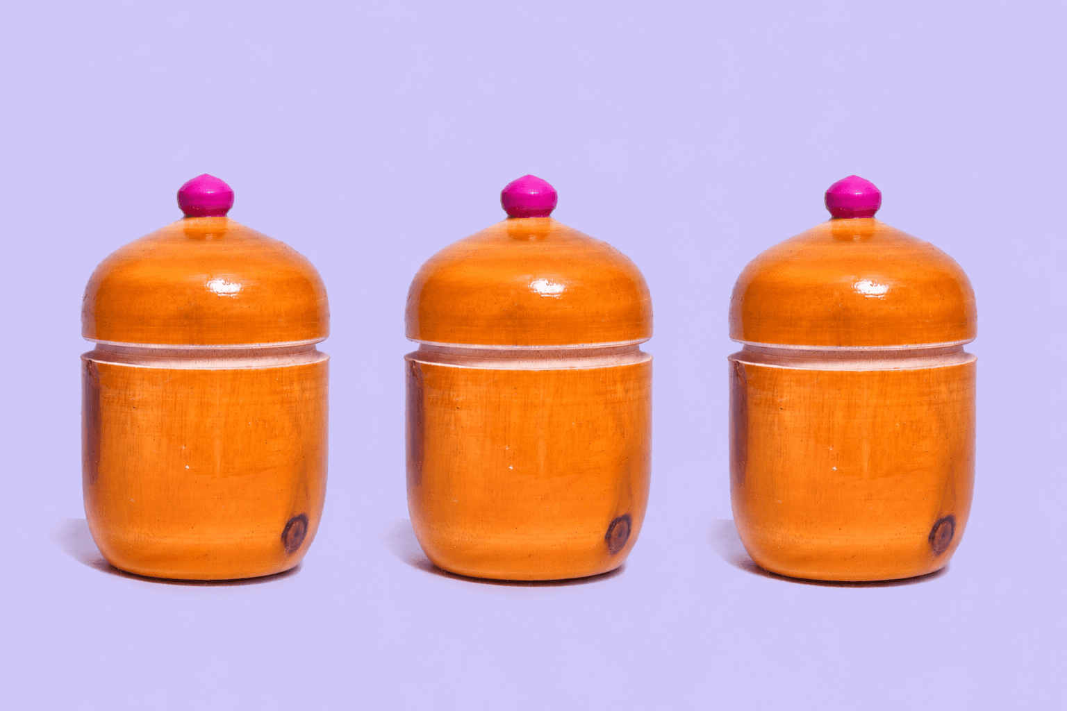 Handmade Wooden Kummam Chimil Storage Container (Pack of 3) | Traditional Wooden Spice & Dry Storage Jars with Lid | Artisan Handcrafted Kitchen & Home Organizer 2