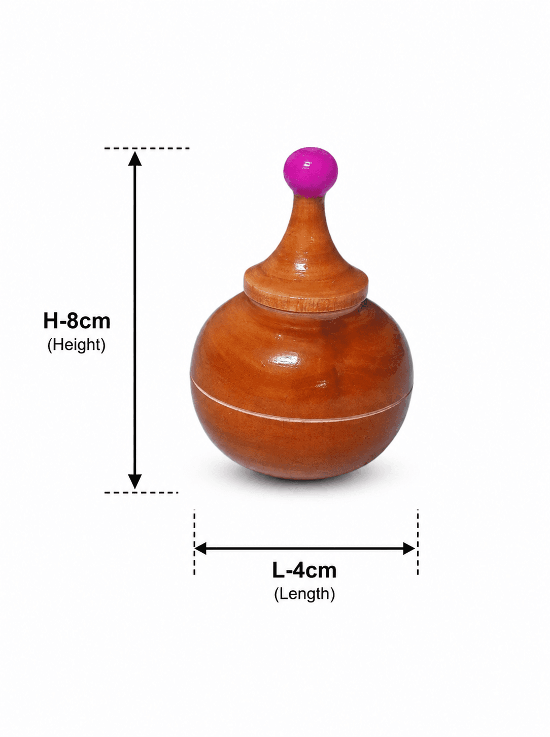 Handmade Wooden Kummam Chimil Storage Container (Pack of 3) | Traditional Wooden Spice & Dry Storage Jars with Lid | Artisan Handcrafted Kitchen & Home Organizer 3