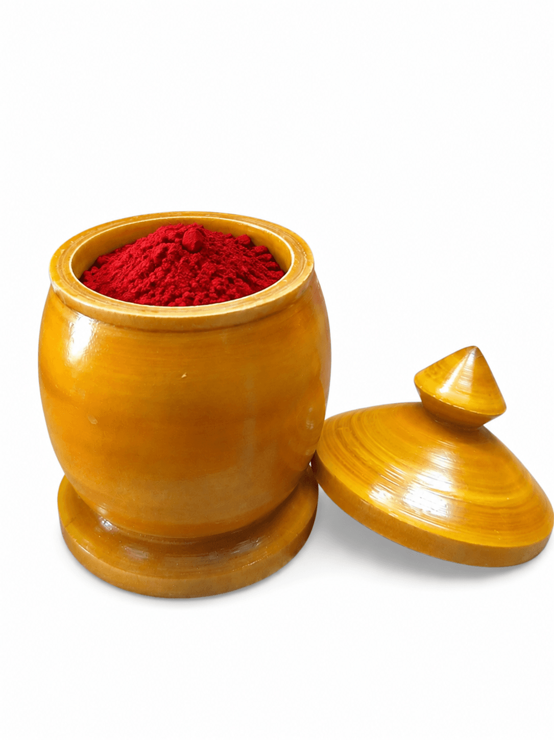 Handmade Wooden Kummam Chimil Storage Container (Pack of 3) | Traditional Wooden Spice & Dry Storage Jars with Lid | Artisan Handcrafted Kitchen & Home Organizer 4
