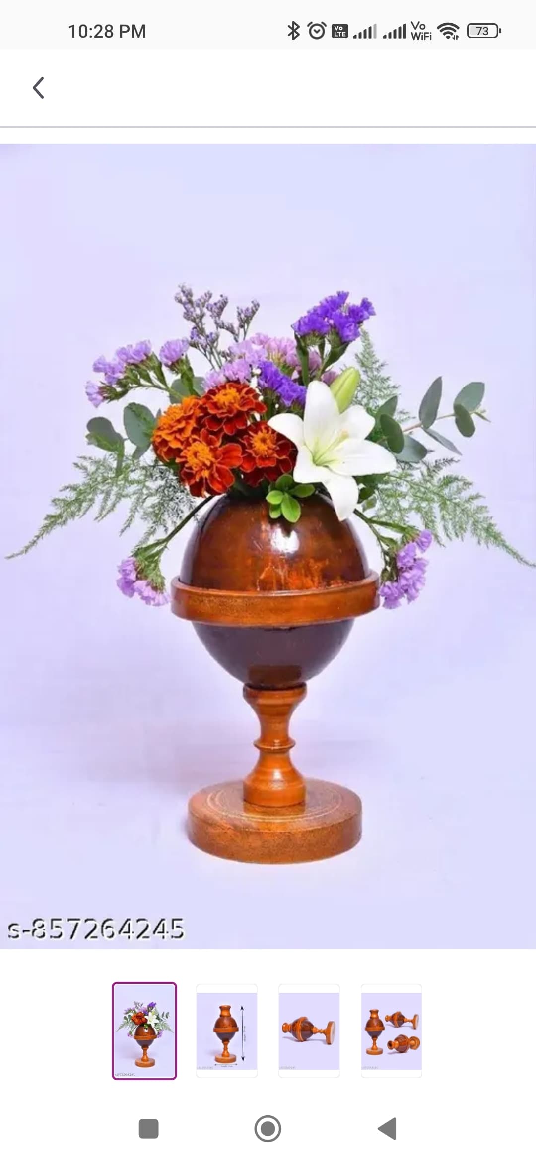 Handmade Wooden Flower Vase | Traditional Artisan Wooden Flower Pot | Decorative Wooden Table Vase for Home, Office & Living Room Décor 4