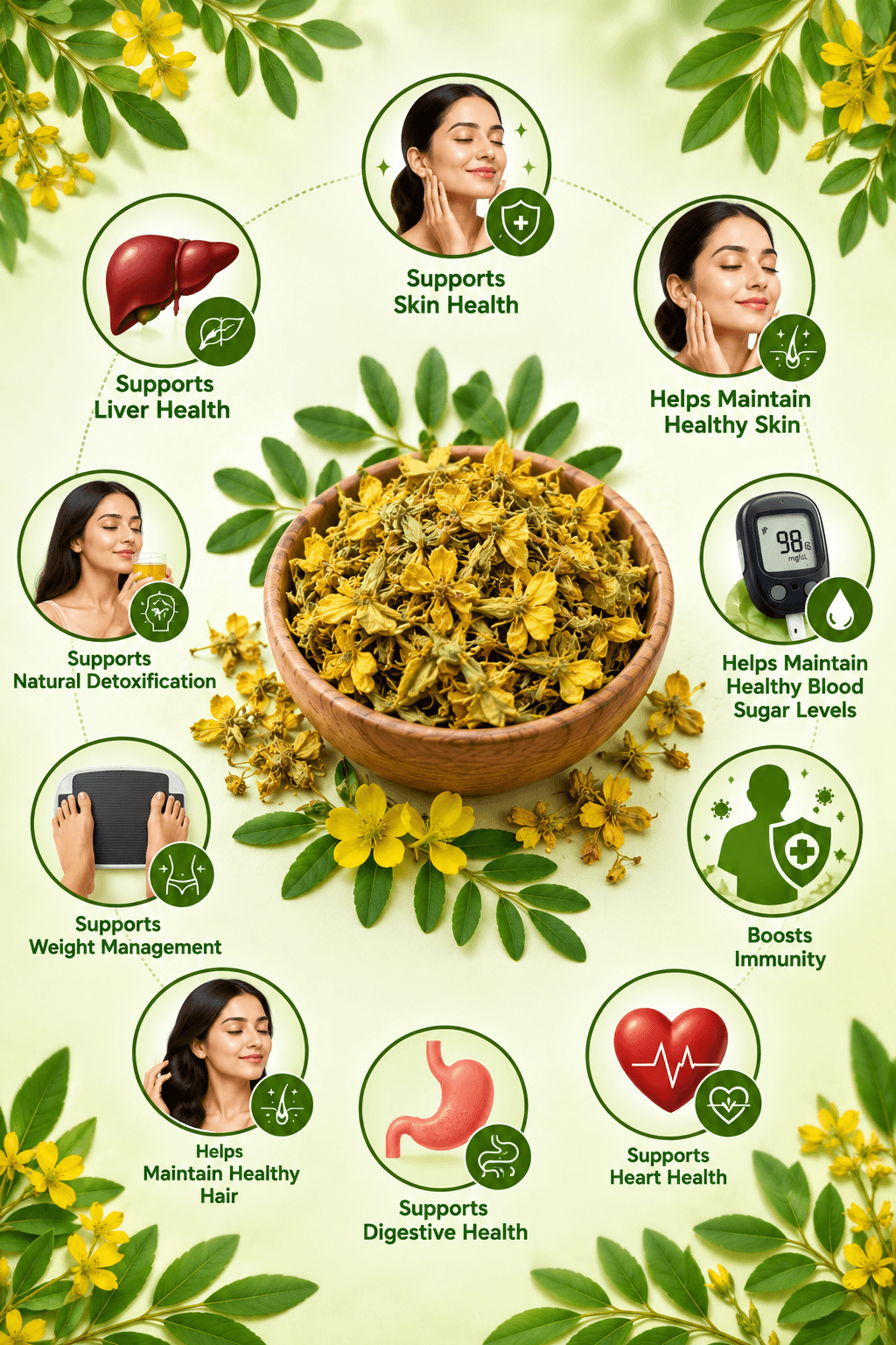 KMC Aavaram Dried Leaves 200g | Cassia auriculata | Naturally Sun-Dried Aavaram Poo Leaves | 100% Natural Herbal Leaves | Traditional Herbal Use & DIY Preparations 3