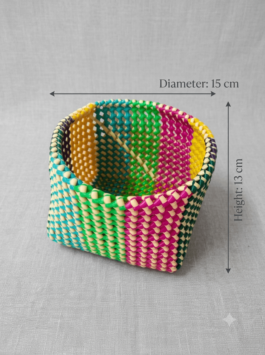 Pooja basket smaller size multi colour 15*13 cm premium quality