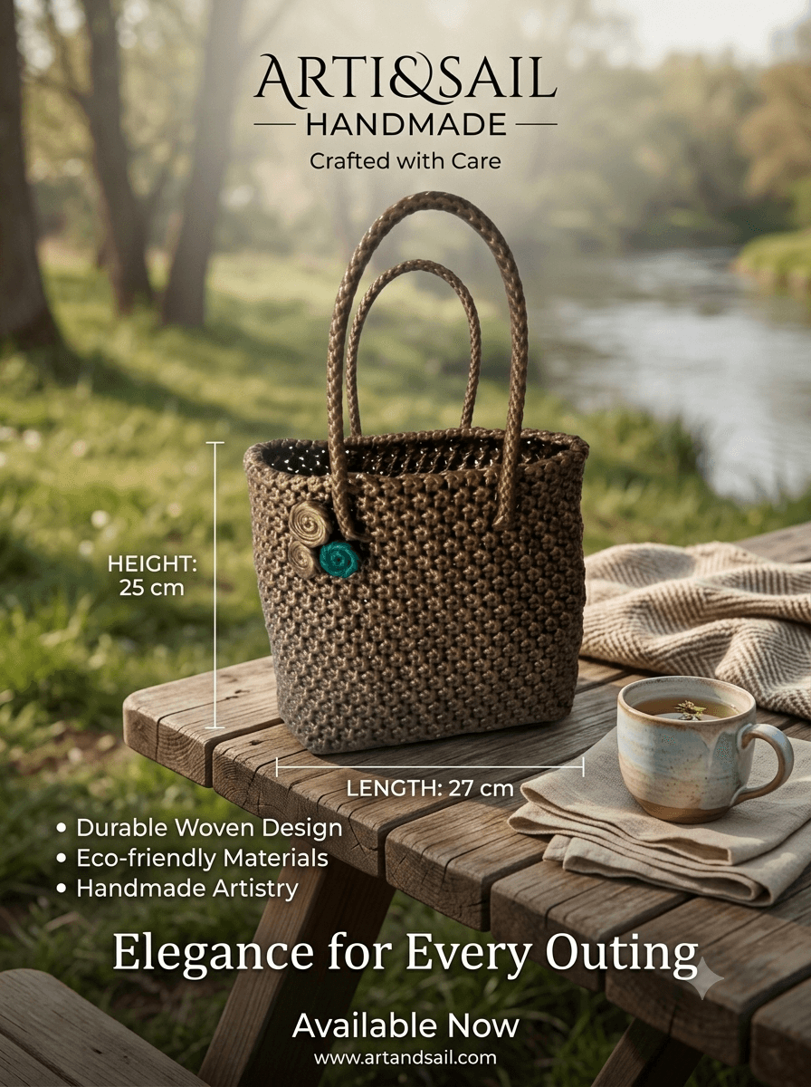 Deluxe brown three flower amla knot beautiful premium quality handmade basket