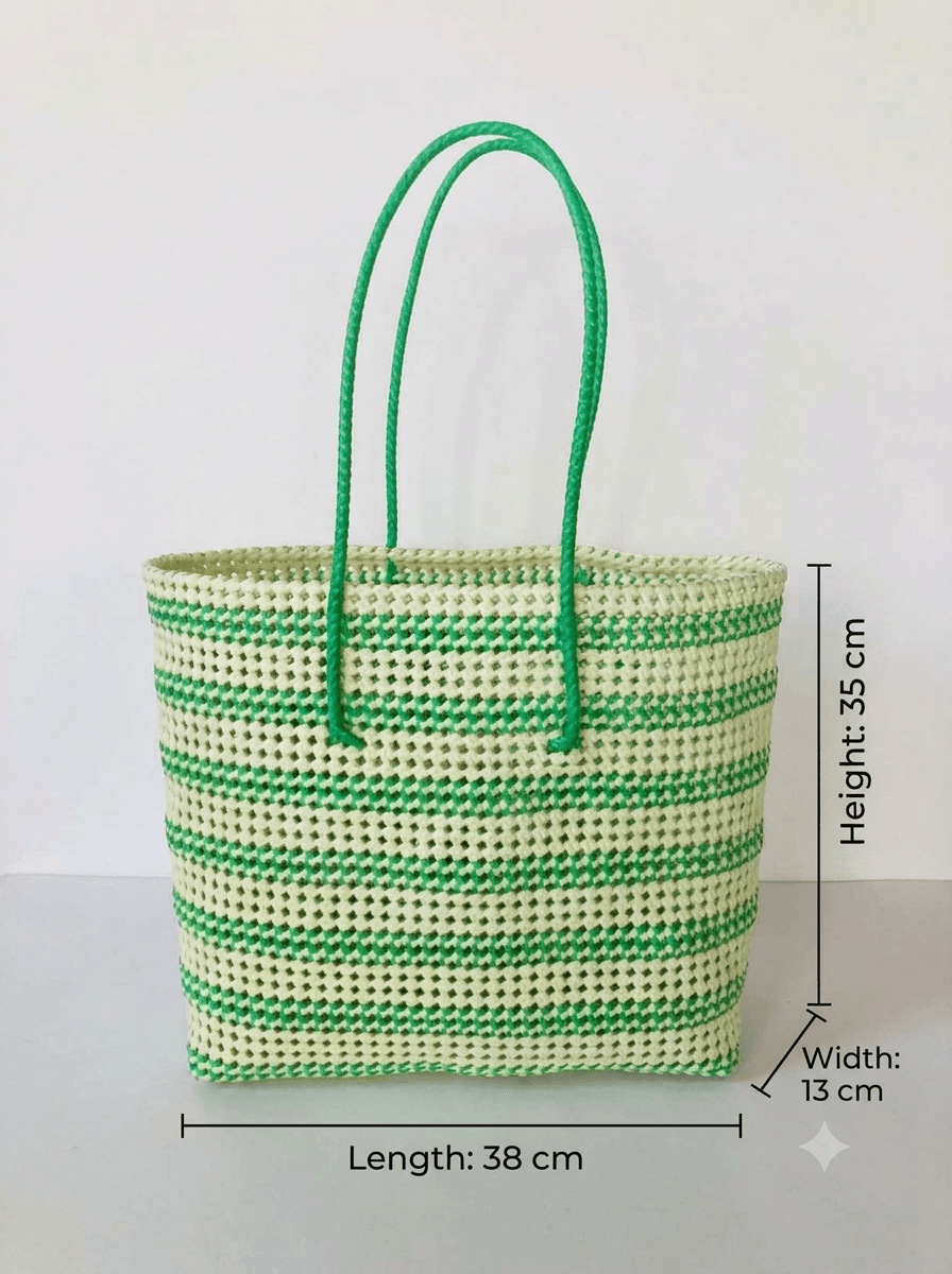 Deluxe green and white 38*35 cm large size basket premium quality