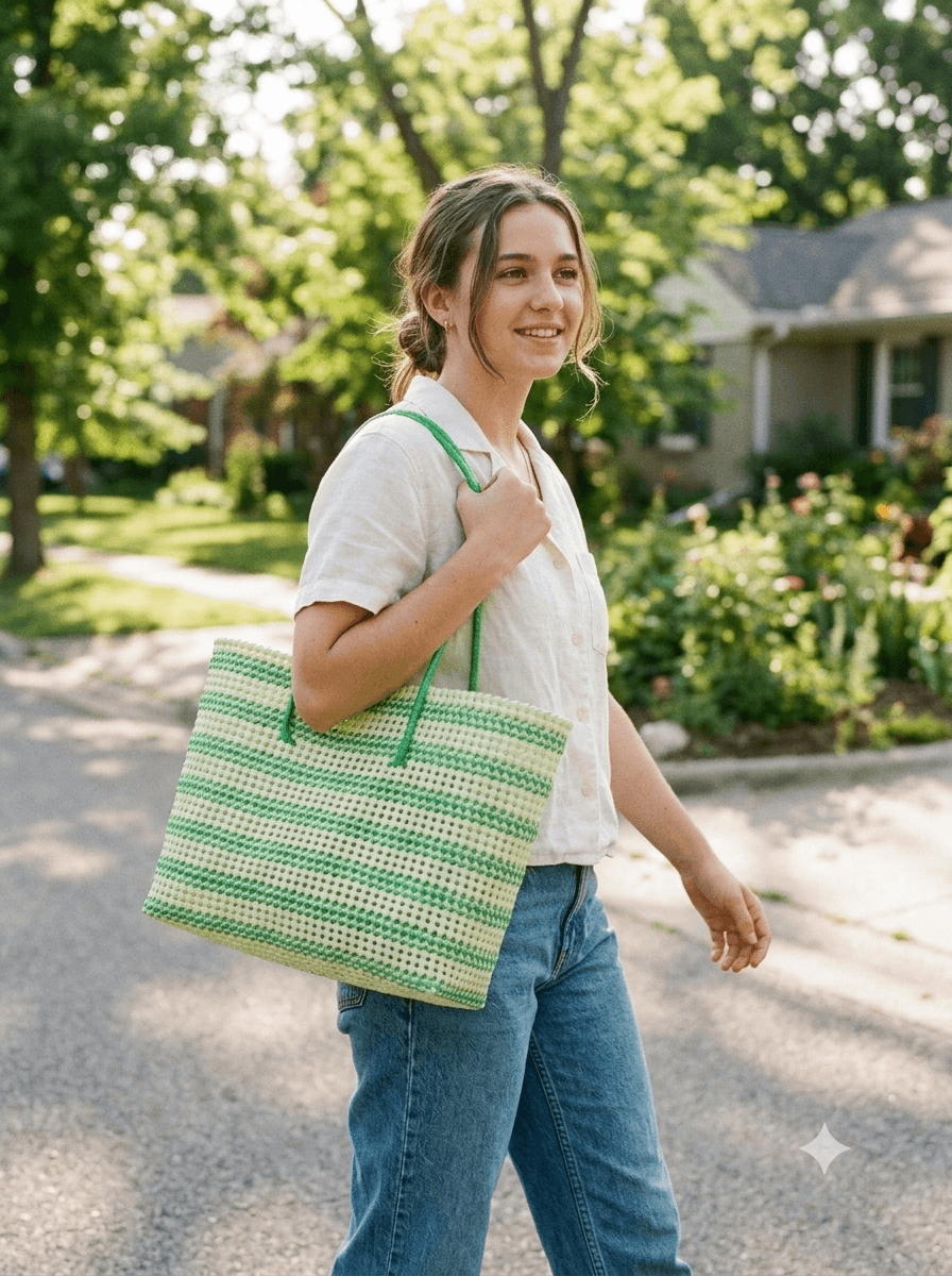 Deluxe green and white 38*35 cm large size basket premium quality 3