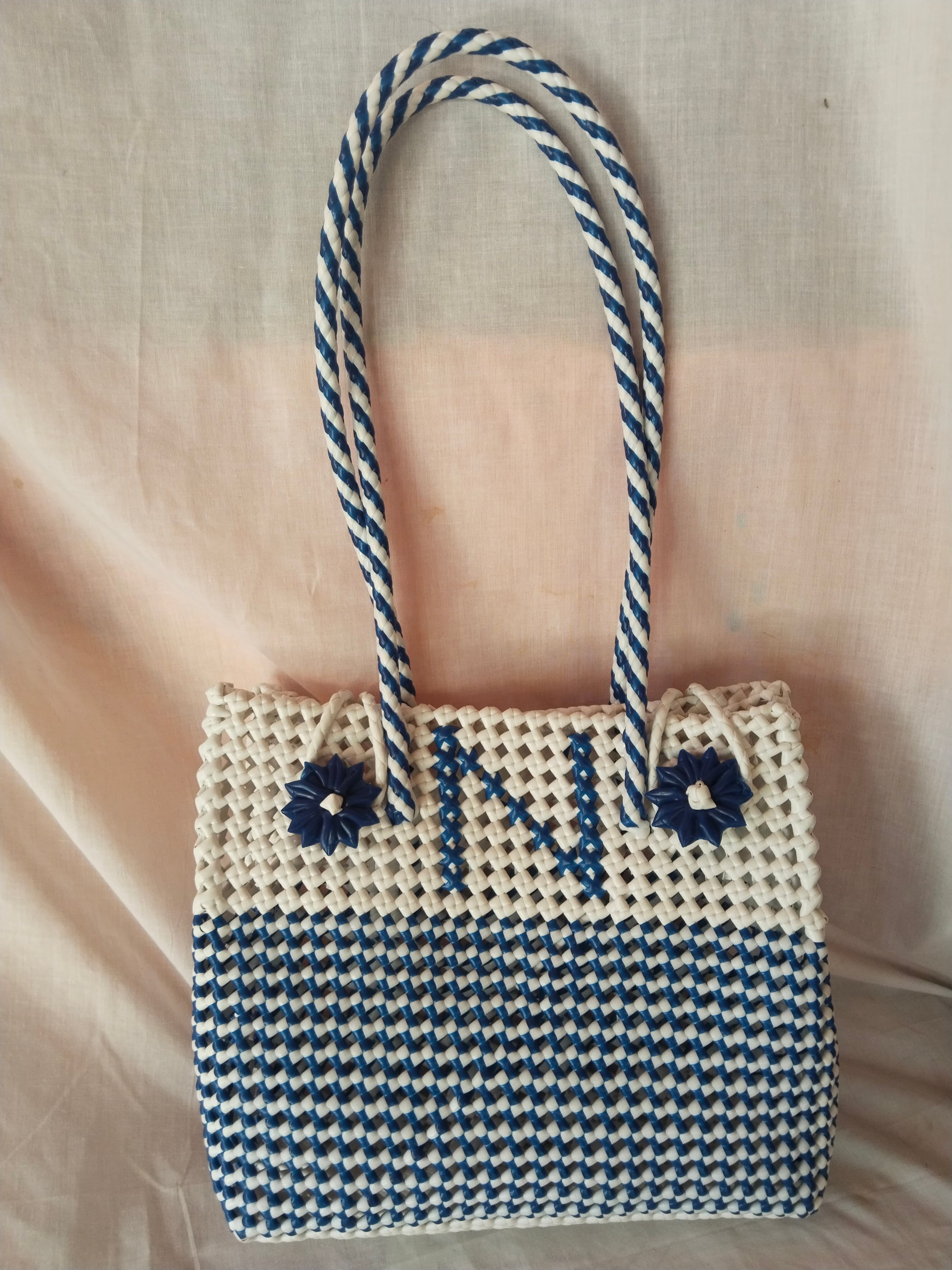 Deluxe blue with white premium quality wire basket name printed 28cm x 23 cm 4