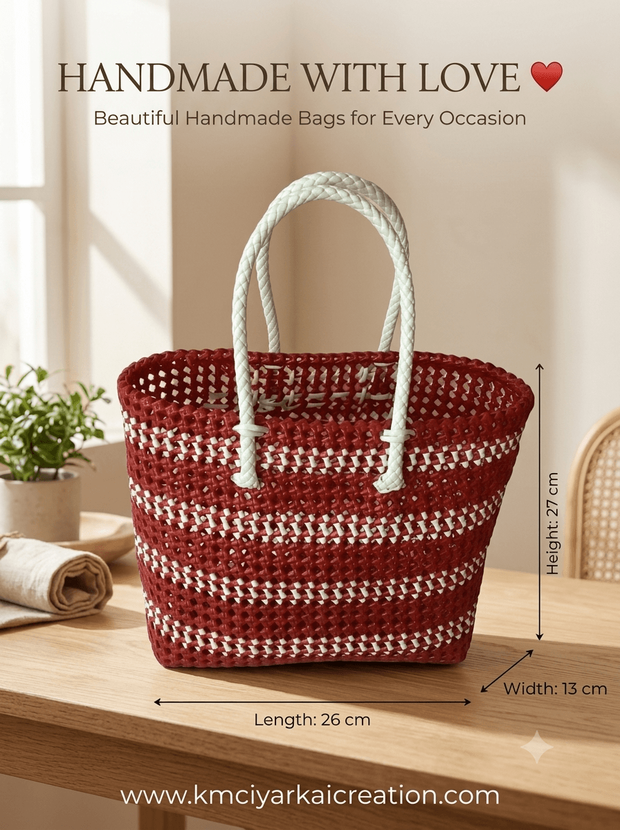 Deluxe red white normal knot 26 x27 cm premium quality wire basket