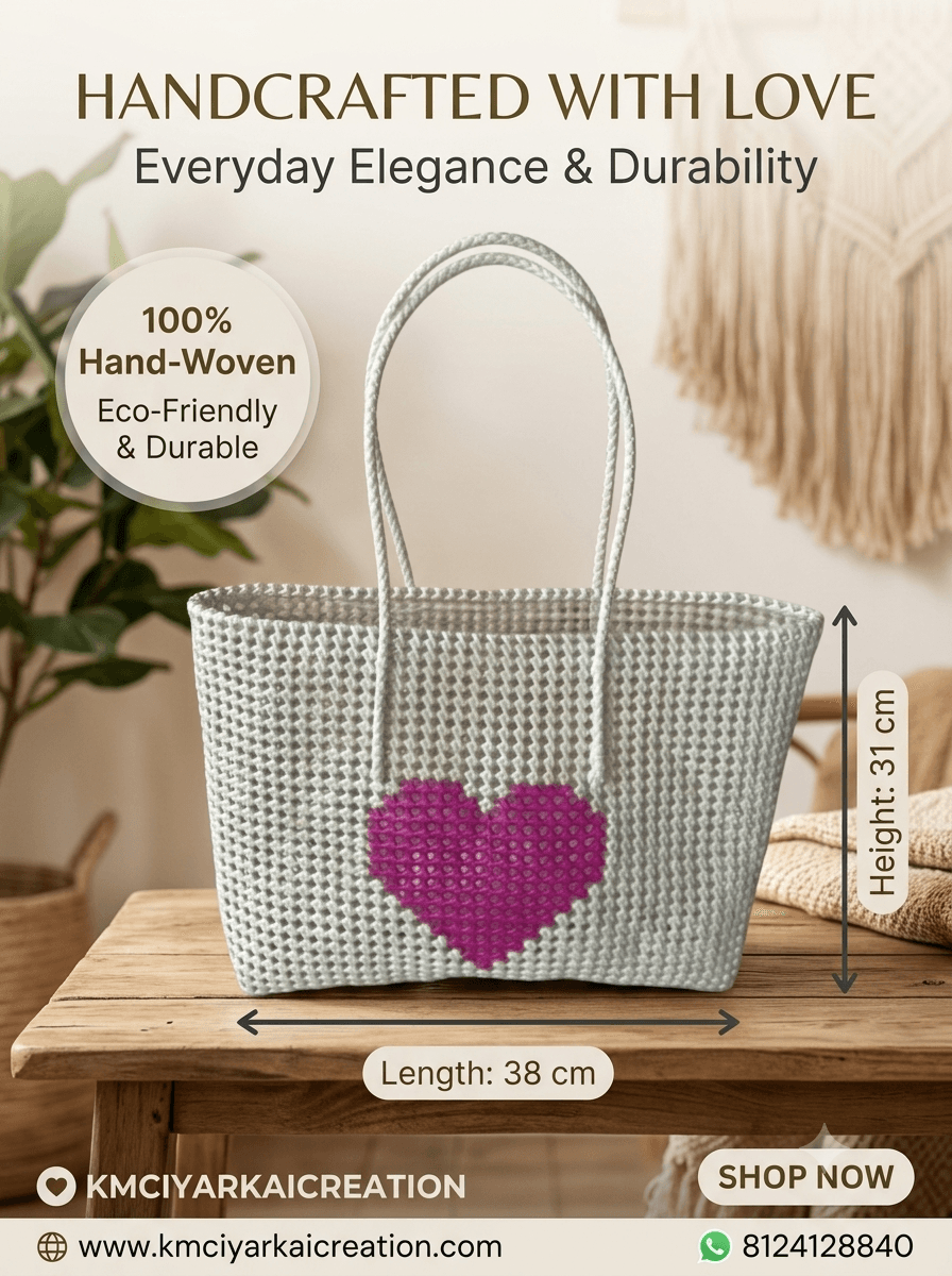 Deluxe White red heart 38 cm x 31 cm premium quality basket 2