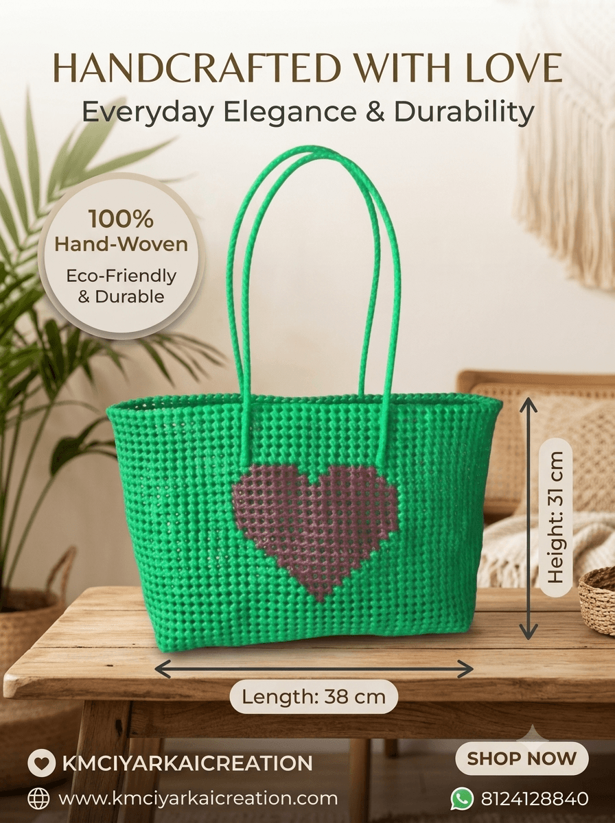Deluxe light green with pink heart 38 cm x 33 cm x 13 cm premium quality wire basket
