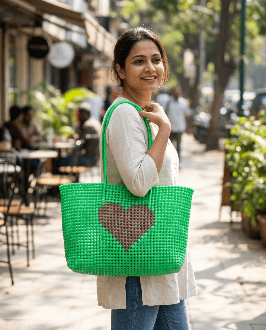 Deluxe light green with pink heart 38 cm x 33 cm x 13 cm premium quality wire basket 2