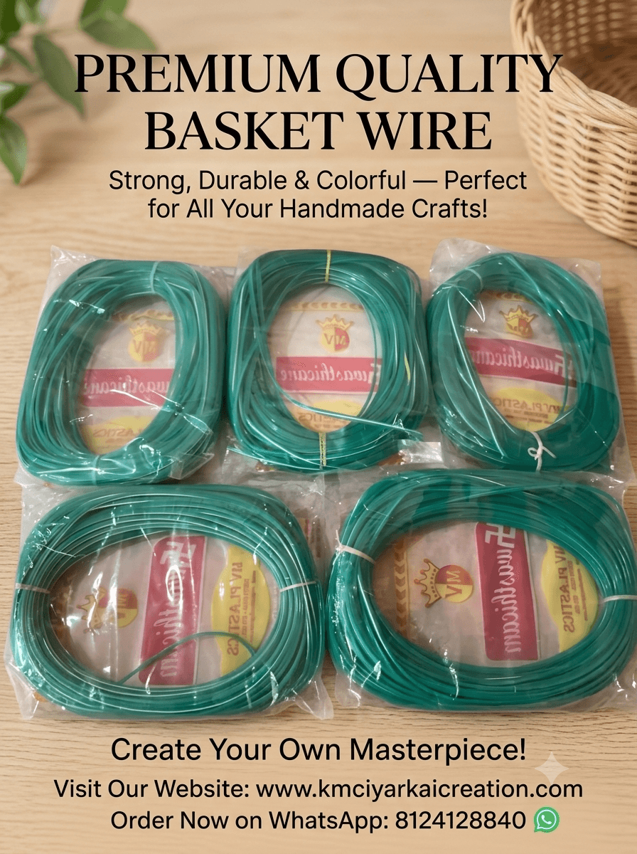 Disco green colour pack of 5 premium quality wire for making basket