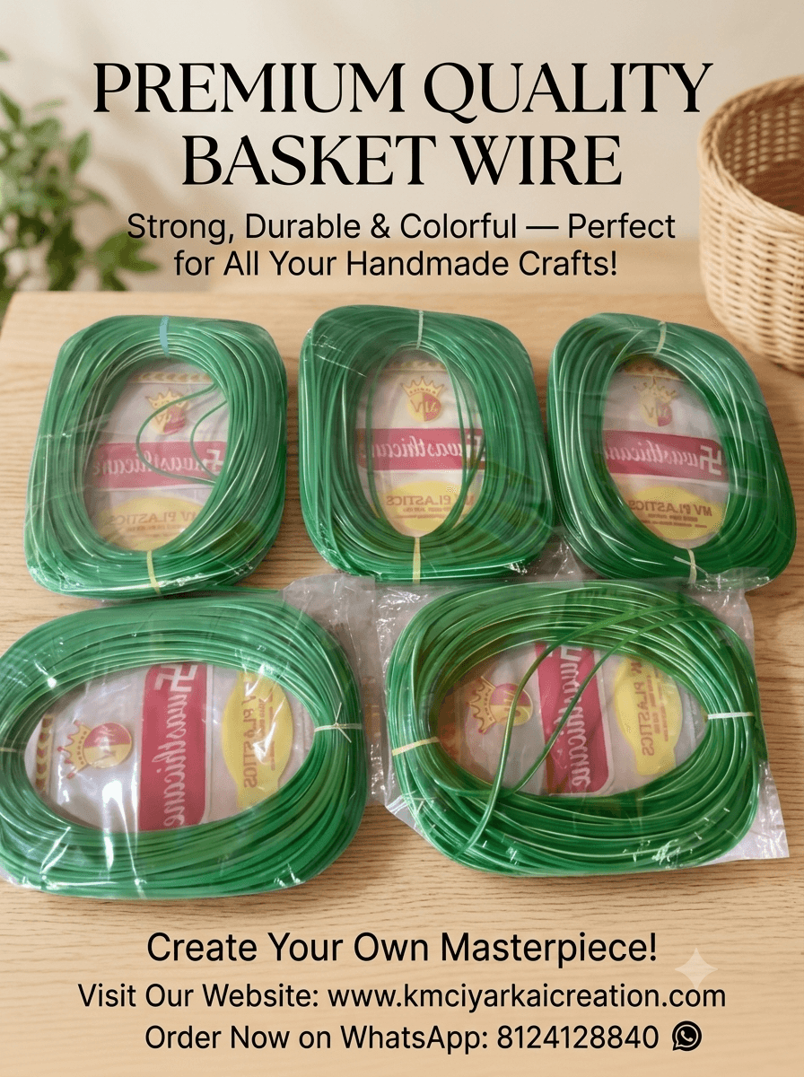 Deluxe  1kg disco light green pack of 5 wire basket making premium quality