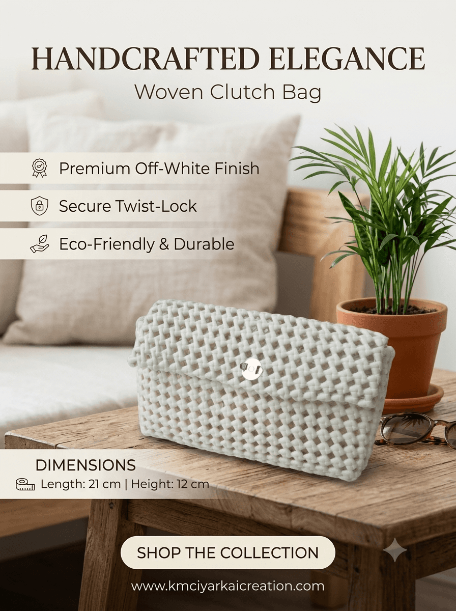 Deluxe White colour handbag 21cm x 12 cm premium quality 1
