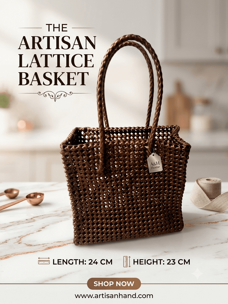 Deluxe metalic brown wire basket 24 cm x 23 cm premium quality 2