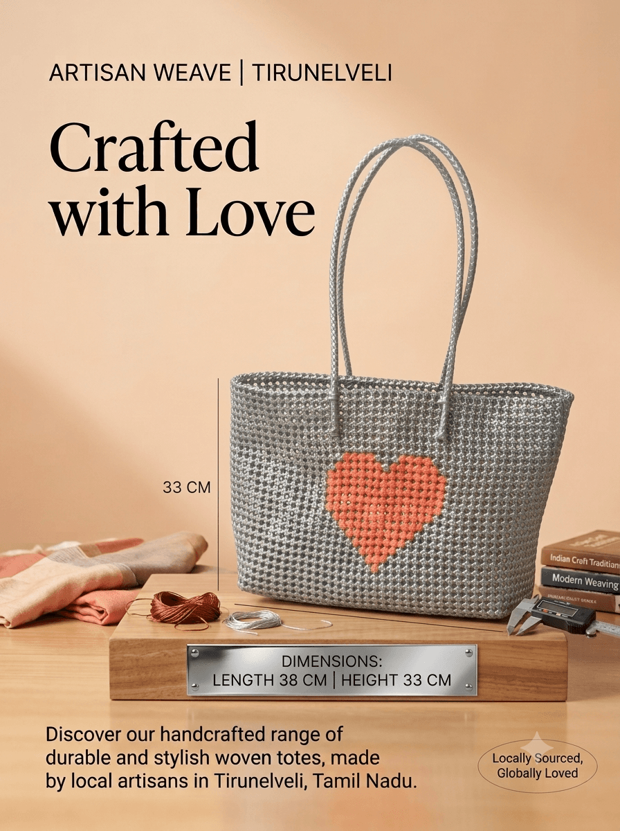 Deluxe heart bag 38 cm x 33 cm 549 ash colour red heart premium quality