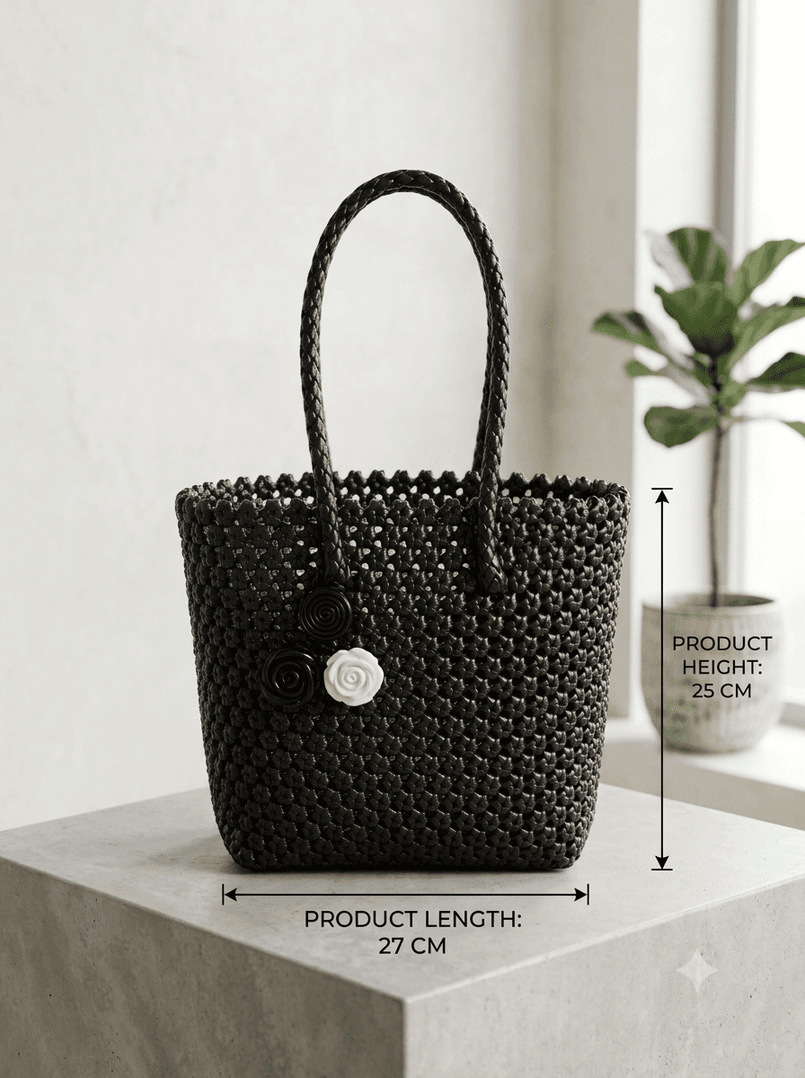 Deluxe black colour amla knot 27 cm x 25 cm wire basket 2